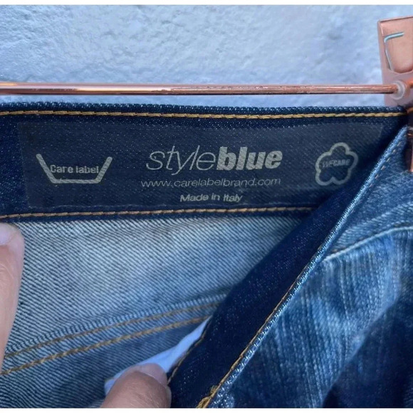 Care Label Italian Mens Buttons Fly Straight Leg Boyloose Jeans Denim 34 - Picture 14 of 16